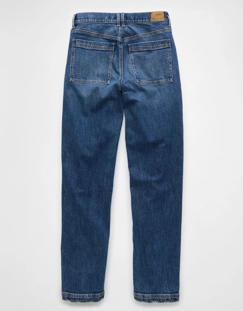 American Eagle  AE Stretch Super High-Waisted Baggy Straight Utility Jean for Women | Best Price UAE